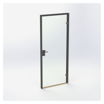 Glasdør - Mat sort - M9: 890 x 2090 mm